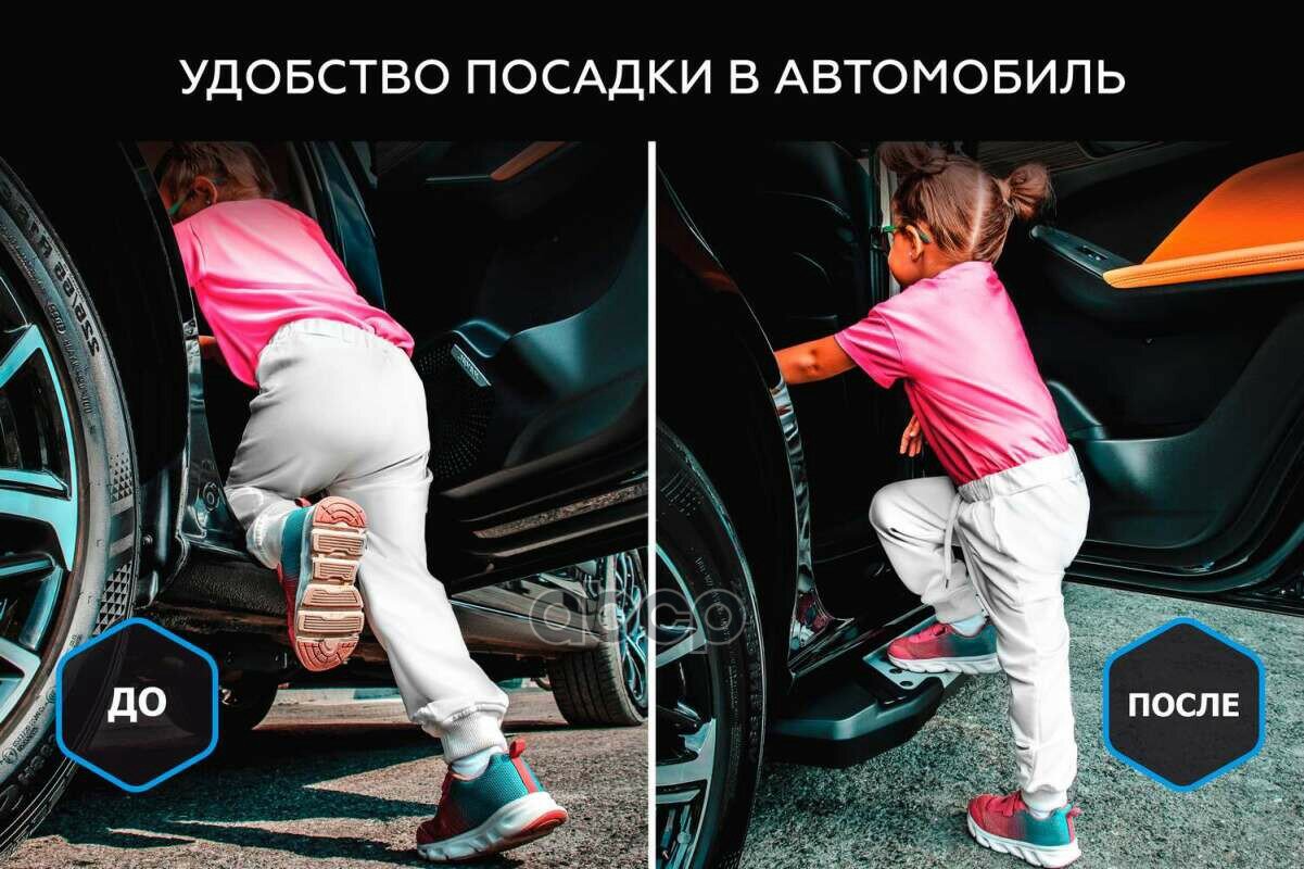 Пороги алюминиевые с площадкой "BLACK" (арт. F180ALB.2305.2) HYUNDAI Santa Fe 2012-2018 — фото 8