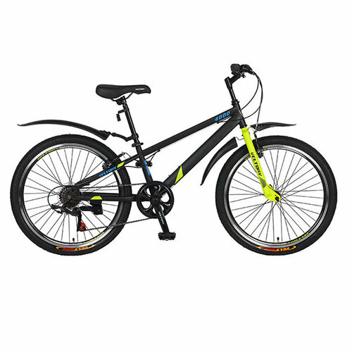 Велосипед подростковый VELTORY 4000/ черный с желтым/ колесо 24 (на 9-13 лет, рост 130-150см)