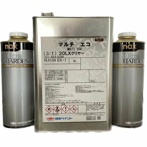 Лак быстросохнущий акрил-уретановый 2К NIPPON PAINT NAX Multi Eco (3:1) 4 литра + 2 отвердителя по 900 мл NAX Ultra Hardener (№ 20)