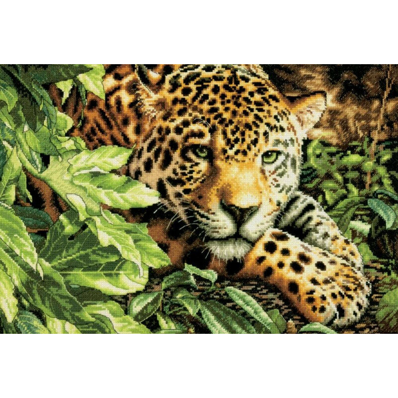 70-35300 Набор для вышивания крестом DIMENSIONS Leopard in Repose "Отдыхающий леопард"