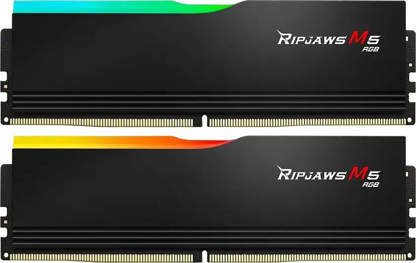 Модуль оперативной памяти G.Skill Модуль памяти DDR5 RIPJAWS M5 RGB 64GB (2x32GB) 6000MHz CL30 (30-40-40-96) 1.4V / F5-6000J3040G32GX2-RM5RK / Black