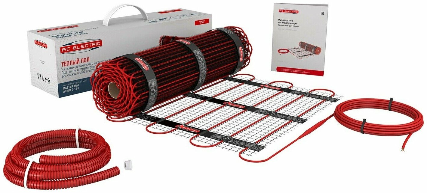 Мат нагревательный AC ELECTRIC ACMM 2-150-2.5 (комплект теплого пола с терморегулятором)
