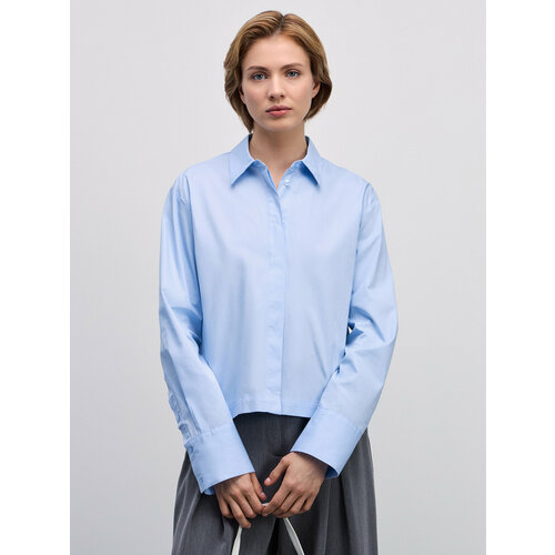 фото Рубашка zarina, размер 2xs (ru 40)/170, голубой