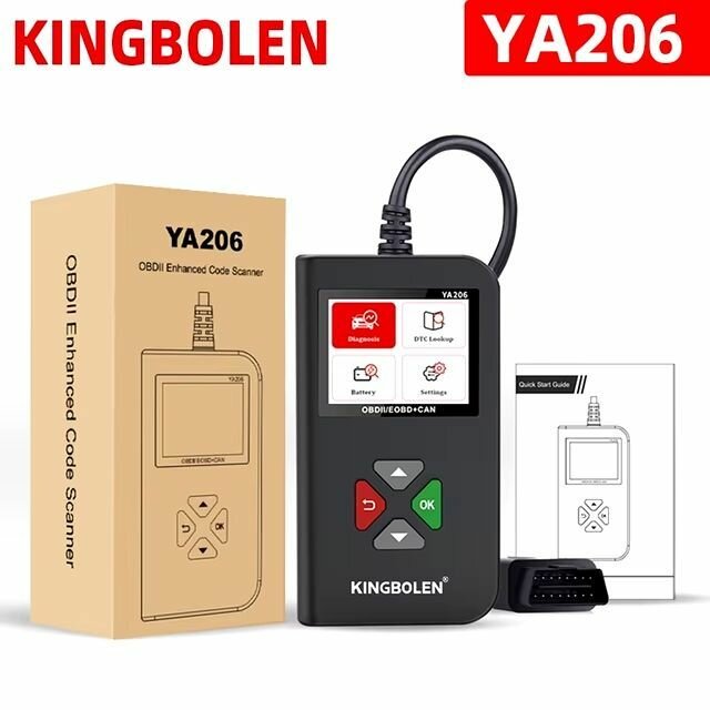 Супер сканер OBD2/EOBD+CAN Kingbolen ya206 со встроенным экраном