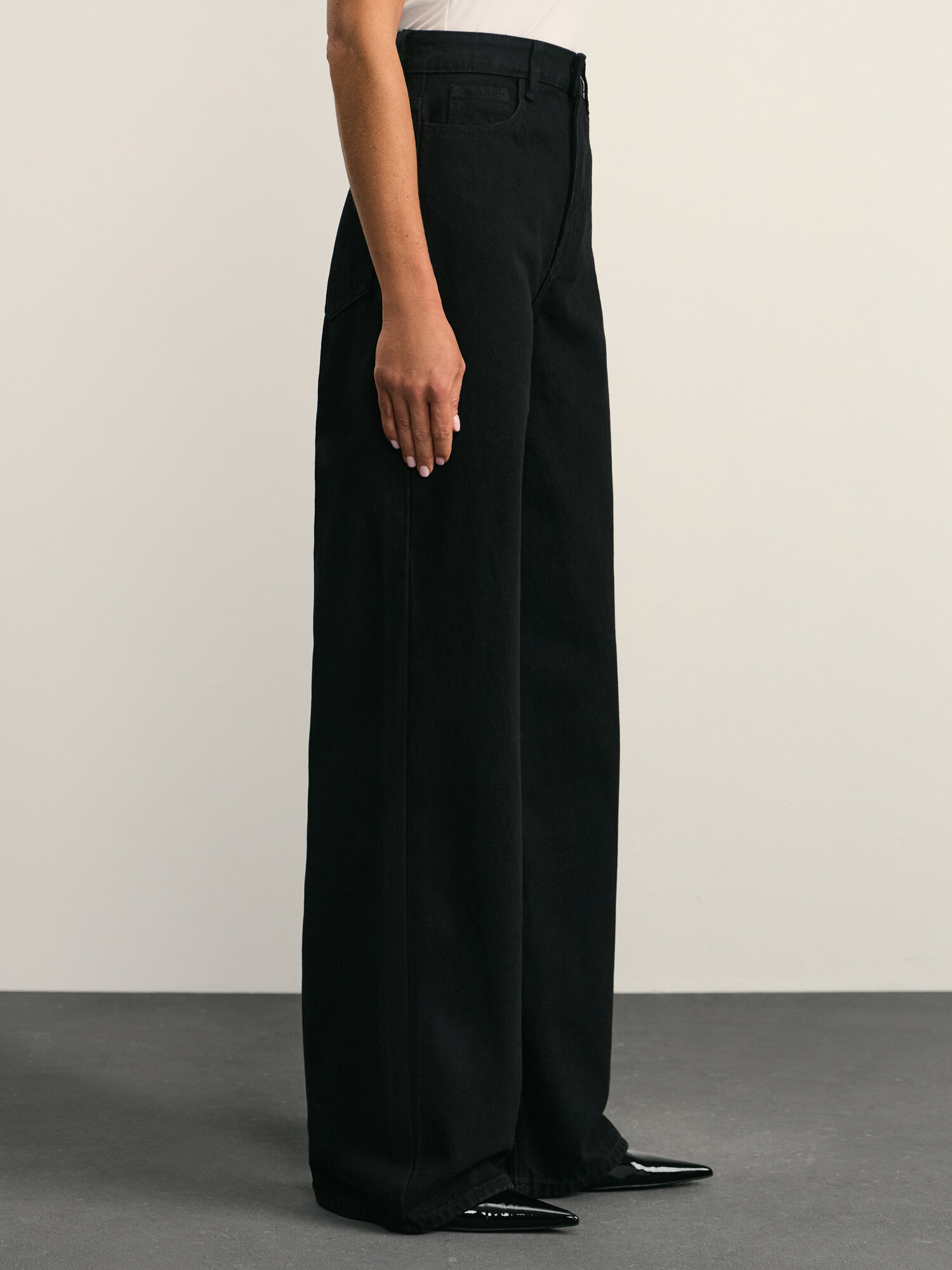 Джинсы широкие Zarina wide leg, размер XL (RU 50)/170, черный — фото 1