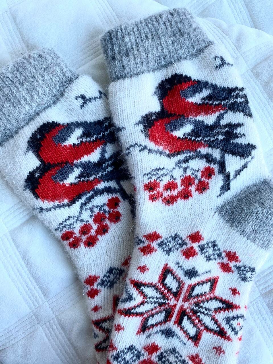 Носки , размер 36-41, бело-серый — фото 1