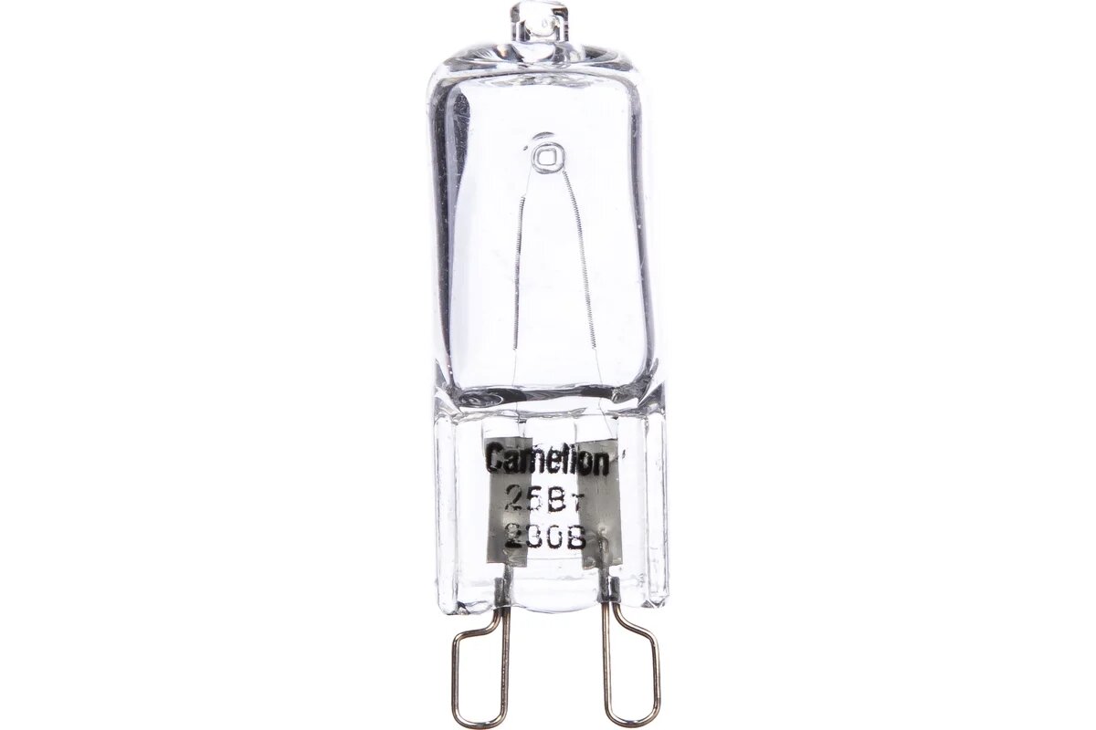 Прозрачная галогенная лампа без рефлектора G9 25W 220V 2000 часов Camelion 5845 2 штуки
