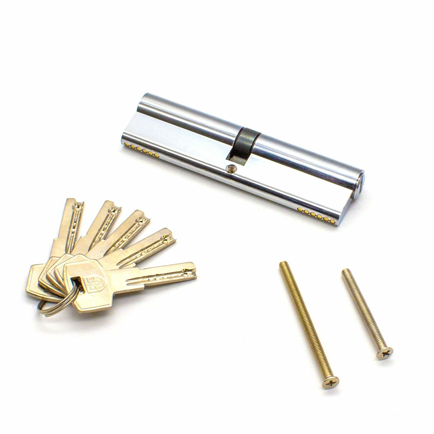 Цилиндр замка с вертушкой DWF Profi 120 мм (60x60) 5 ключей перфоключ хром