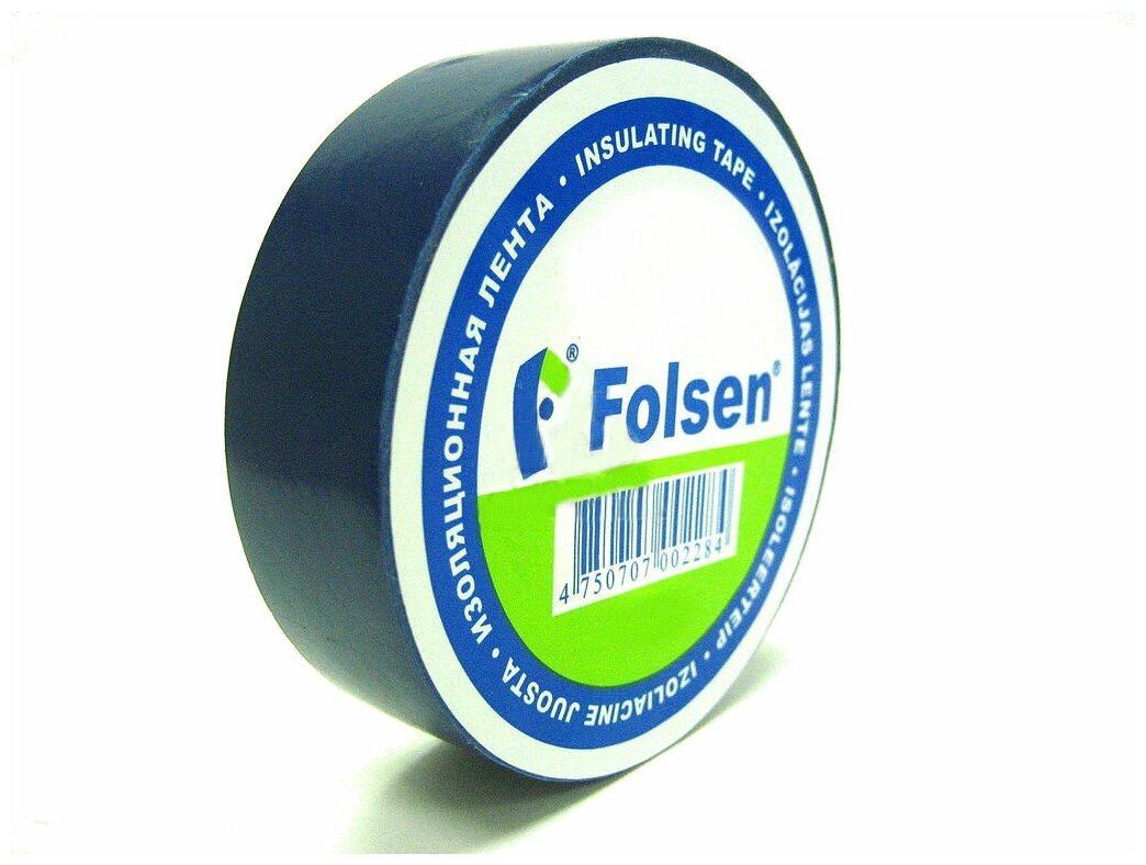 Изоляционная лента Folsen 19ммx20м синяя Premium от -18oC до +105oC 012102 15591122
