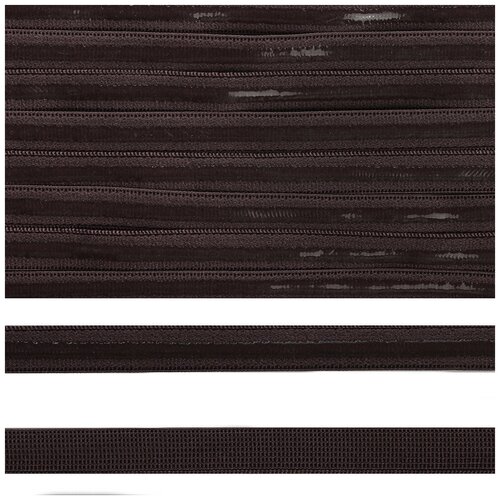 фото Резинка с силиконом, цвет: f307 шоколадно- коричневый, 10 мм x 10 м, арт. tby-61011
