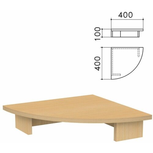 стол письменный эргономичный канц 1400х800х750 мм правый цвет бук невский ск30 10 Подставка под монитор Канц, 400х400х100 мм, цвет бук невский, МК01.10