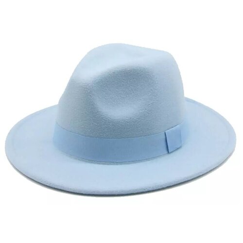 Шляпа голубая широкополая Классическая