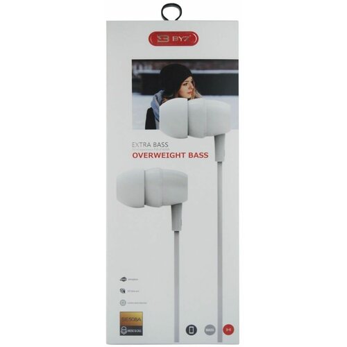 Наушники проводные BYZ SE508A вакуумные с микрофоном 12 метра белый 34000₽