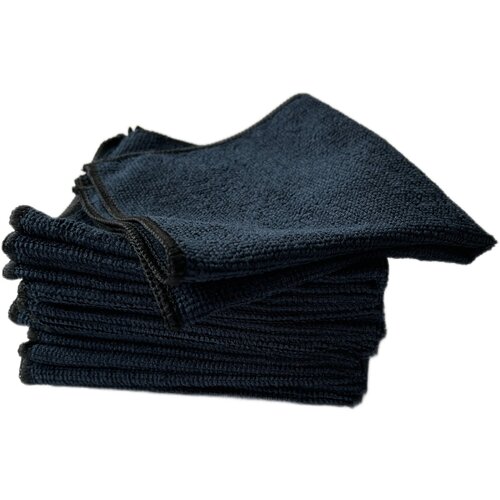 Салфетка для любых поверхностей, микрофибра 30х30 см, цвет черный, 10 шт.