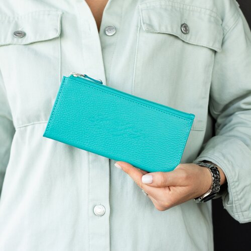 фото Кошелек hellenberg, фактура зернистая, бирюзовый