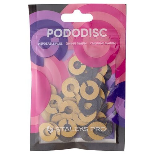 фото Staleks pro, набор сменных файлов- колец для педикюрного диска pododisc s (80 грит), 50 шт