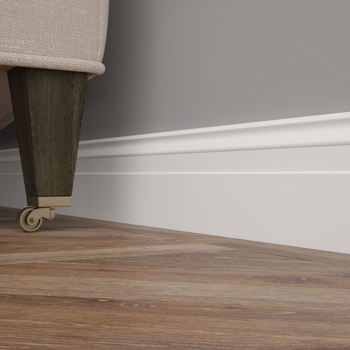 Плинтус Ultrawood BASE 5032 i, ЛДФ-декор, влагостойкий, ударопрочный, 2м, под покраску, 1 шт.