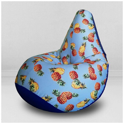 фото Mypuff кресло-мешок груша, размер ххl-стандарт, мебельный хлопок и оксфорд, ананасовая вечеринка
