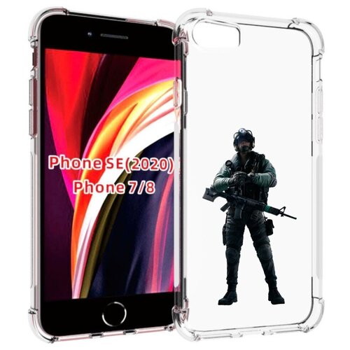 Чехол MyPads Tom-Clancy's-Rainbow-Six-2 для iPhone 7 4.7 / iPhone 8 / iPhone SE 2 (2020) / Apple iPhone SE3 2022 задняя-панель-накладка-бампер чехол mypads tom clancy s rainbow six 1 для iphone 14 plus 6 7 задняя панель накладка бампер