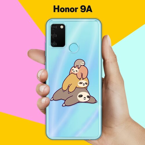 Силиконовый чехол 4 ленивца на Honor 9A