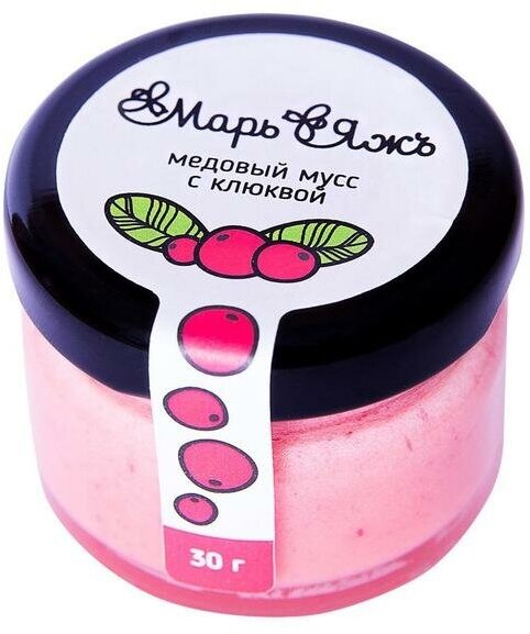 Медовый мусс Марь&Яжъ, с клюквой, 30 г