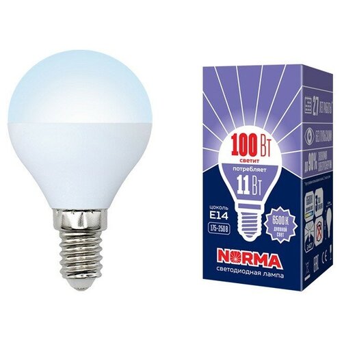 фото Лампы светодиодные прочие volpe led-g45-11w/dw/e14/fr/nr картон