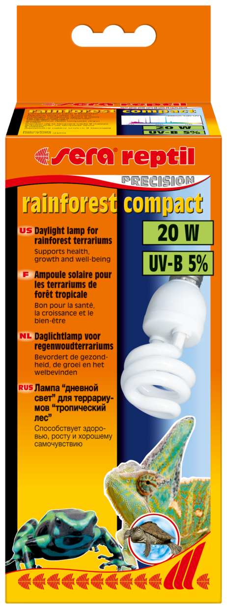 Лампа SERA reptil rainforest compact UV-B 5% 20w (S32020) - фотография № 1