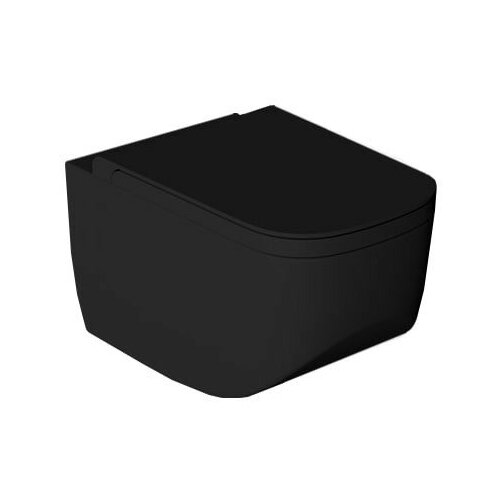 Унитаз подвесной Hatria Next A0Y1F102 безободковый, размер 36х56 см, без сиденья, цвет черный матовый