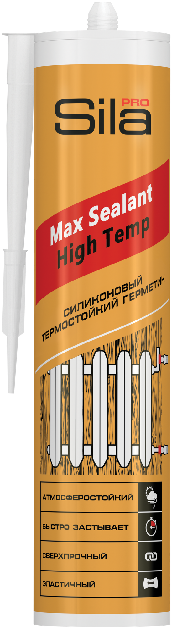 Герметик силиконовый термостойкий Sila PRO Max Sealant High Temp красный (280мл) - фотография № 8