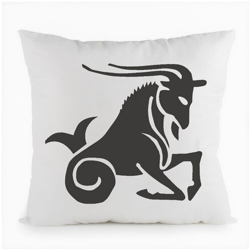 фото Подушка белая coolpodarok козерог зодиак,белая