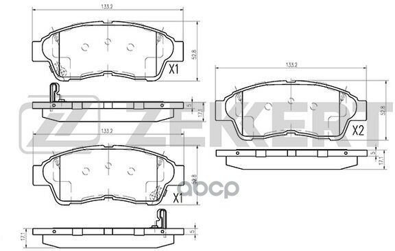 Колодки Торм. Диск. Передн. Toyota Camry (V10 V20) 91- Corolla (E90 E100 E110) 91- Rav 4 (A10) Zekkert арт. bs-2802