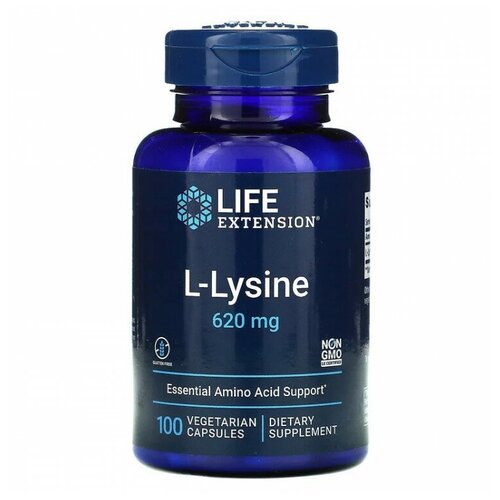 фото Life extension l-lysine 620 мг 100 капсул (life extension)