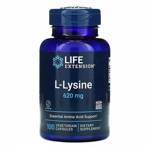 Life Extension L-Lysine 620 mg (100 caps) lysine 500 mg 100 caps mxl