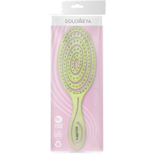 Solomeya Массажная био-расческа для волос мини Зеленая Scalp massage bio hair brush mini Green, 1 шт