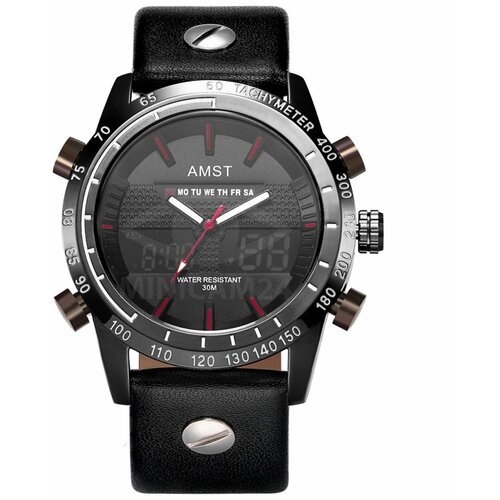 фото Наручные часы amst 3023-2 с подсветкой, черный