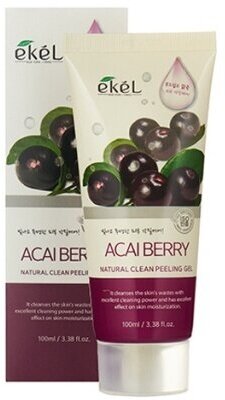 EKEL Пилинг-скатка с экстрактом ягод асаи Natural Clean peeling gel Acai Berry, 100мл