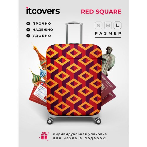 фото Чехол для чемодана itcovers, 150 л, размер l, оранжевый, красный