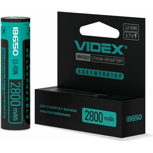 Аккумулятор VIDEX 18650 2800mAh 1pcs/box с защитой плата защиты литий железо фосфатных аккумуляторов 1s 16 а 3 2 в 3 6 в защита аккумулятора от переразряда перезарядки и короткого замыкания