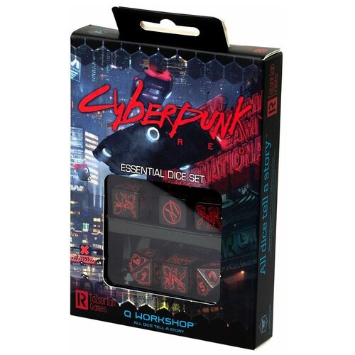 Набор кубиков для настольной ролевой игры Cyberpunk - Cyberpunk Red Essential Dice Set (4D6 и 2D10) два игральных кубика в мешочке кулинарный квест