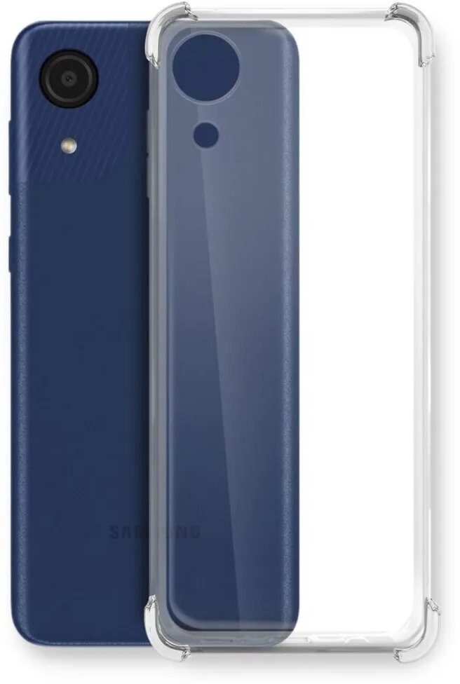 Противоударный прозрачный №03 чехол для Samsung Galaxy A03 Core. Накладка / бампер для Самсунг Галакси a03