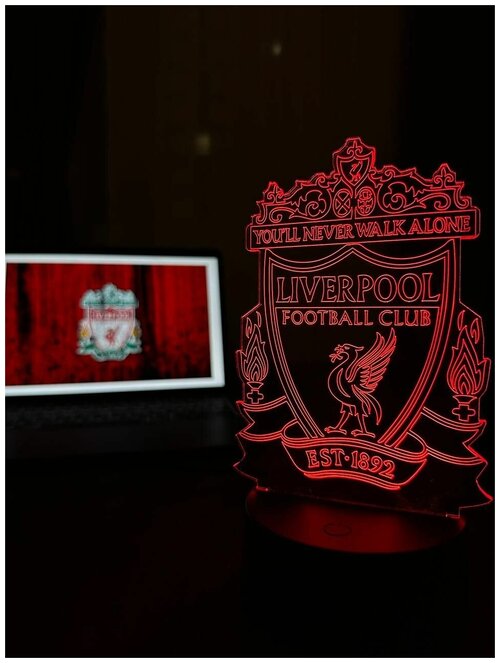 3D Светильник-ночник ФК Ливерпуль (Liverpool FC), ночник для мальчиков и девочек