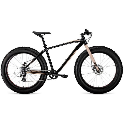 Велосипед горный фэтбайк 26 Forward Bizon 26 D рама 18 2022 года черно-бежевый 4639000₽