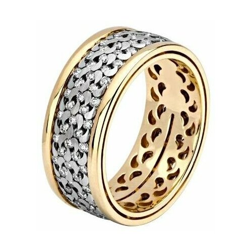 Кольцо обручальное Эстет, комбинированное золото, 750 проба, бриллиант, размер 19 кольцо эстерелла комбинированное золото 750 проба бриллиант размер 19