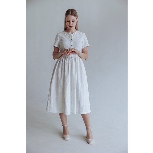 фото Платье kinfolk clothes, полуприлегающее, макси, размер 44-46, белый