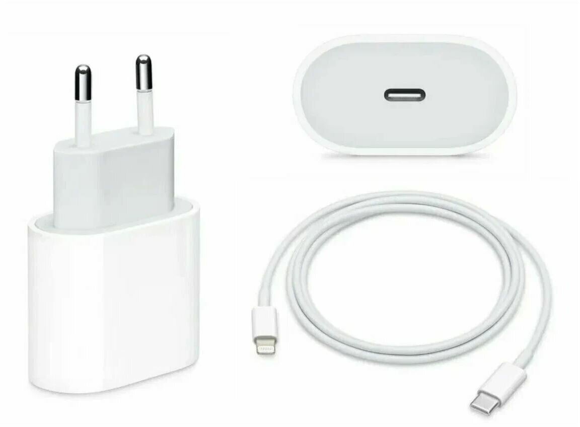 Сетевое зарядное устройство для телефона / Сетевой адаптер USB- C + Кабель Type- C - Lightning