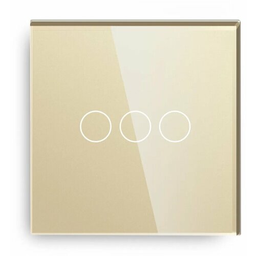 Умный сенсорный выключатель DiXiS Wi-Fi Touch Wall Light Switch (Zigbee) 3 Gang / 1 Way (86x86) Gold (TSW3-ZB)