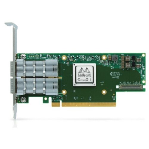 Сетевой адаптер Mellanox MCX653106A-HDAT ConnectX-6 VPI adapter card, HDR IB (200Gb/s) and 200GbE, dual-port QSFP56, PCIe4.0 x16, tall bracket