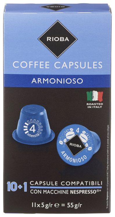 Кофе Rioba Espresso Armonioso в капсулах 5 г х 11 шт