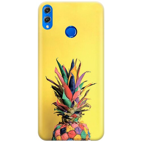 фото Силиконовый чехол на honor 8x / хонор 8х с принтом "ананас на желтом" gosso