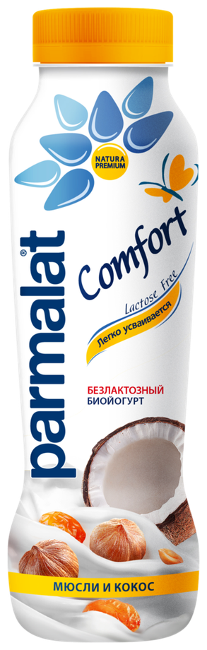 Биойогурт Parmalat питьевой мюсли кокос 1.5% 290 г - фотография № 4